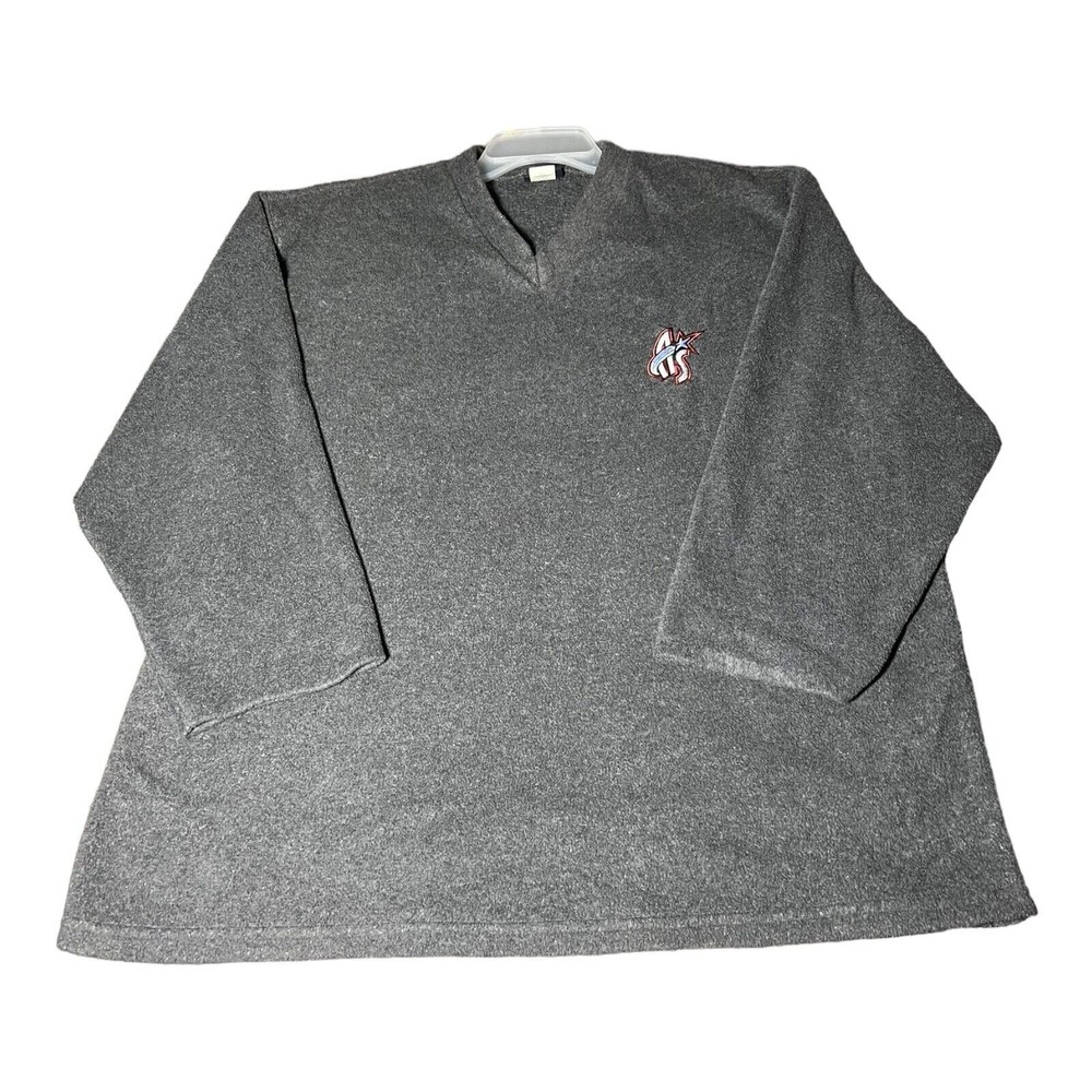 Vintage 2001 NBA All Star Game Gray Fleece V-neck Sweater Embroidery Men Size XL